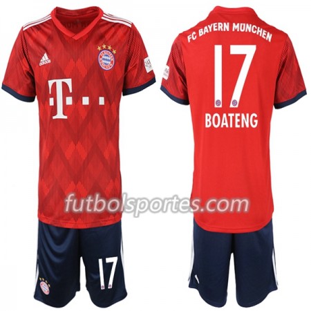 Camisetas Bayern de Múnich Boateng 17 Niño Primera Equipacion 2018/2019